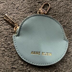 Anne Klein Blue Coin Pouch with Gold Details